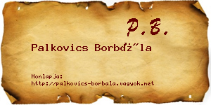 Palkovics Borbála névjegykártya